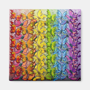Rainbow of Butterflies Magnet