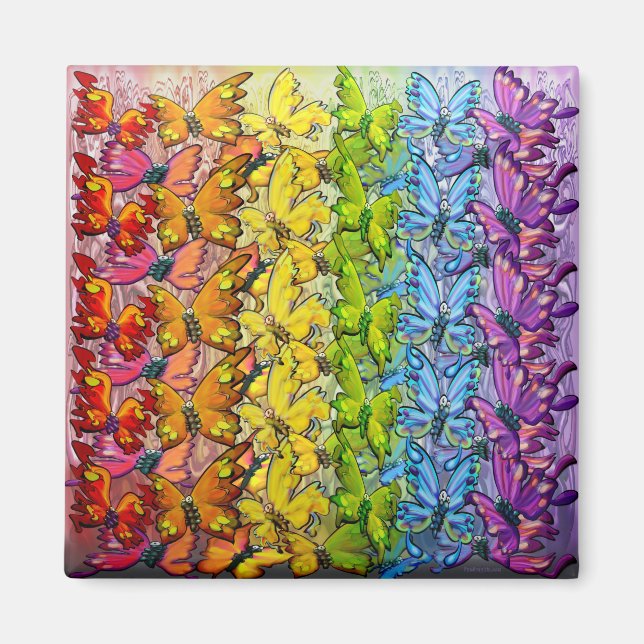 Rainbow of Butterflies Magnet (Front)