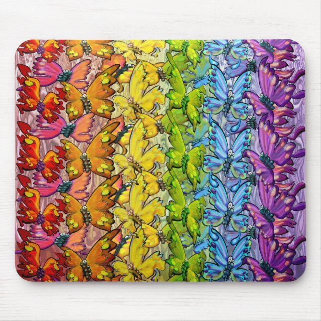 Rainbow of Butterflies Mouse Pad (Front)