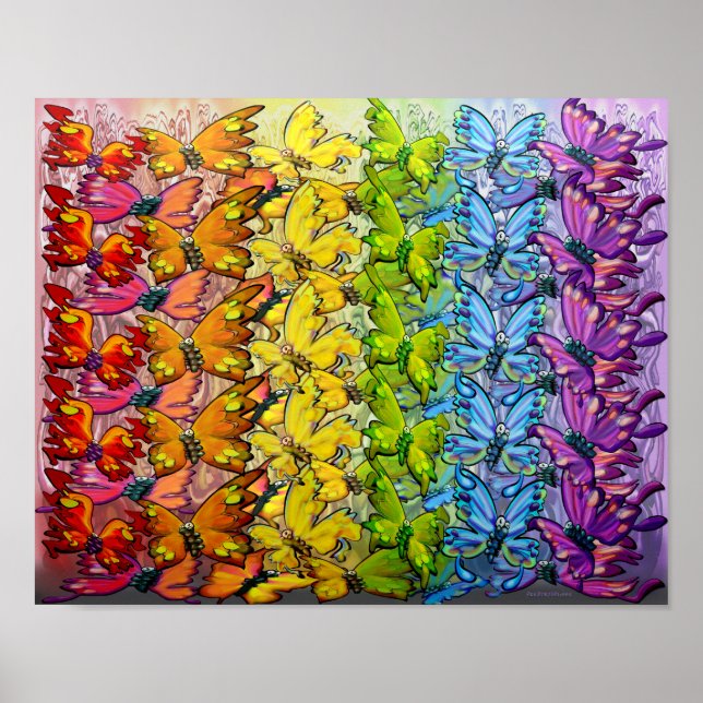 Rainbow of Butterflies Poster (Front)