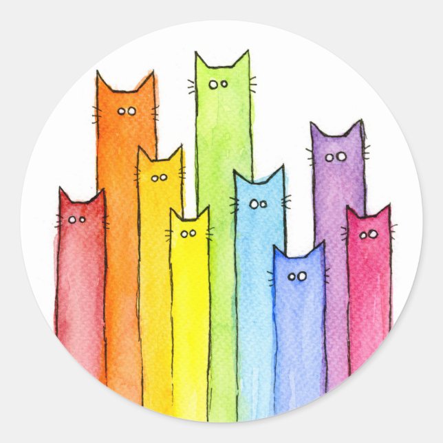 Rainbow of Cats Sticker (Front)