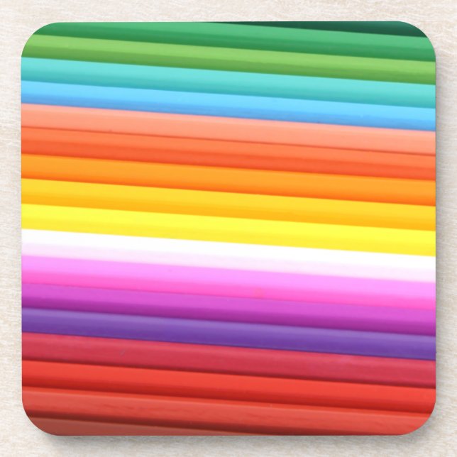 Rainbow of Coloured Pencils.png Coaster (Front)