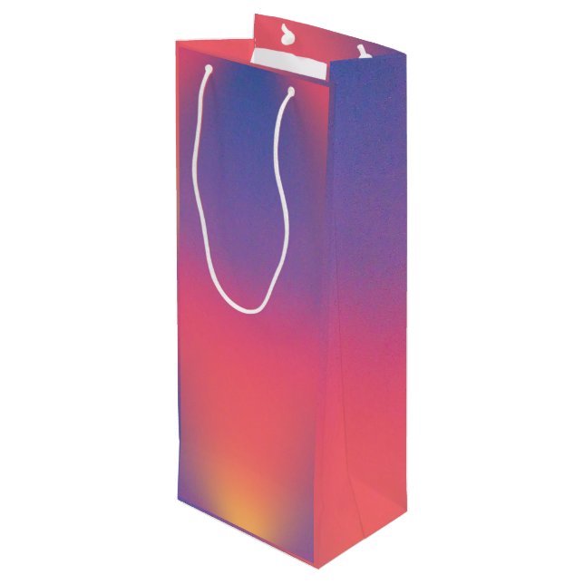 Rainbow of Colours Diamond Shapes Wine Gift Bag (Back Angled)
