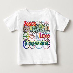 Rainbow of Colours Peace Sign Collage Baby T-Shirt