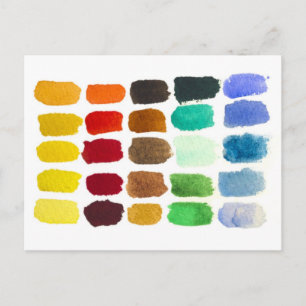 rainbow of colours postcard