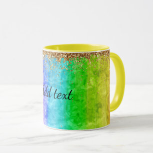 Rainbow of colours Template, customisable Mug