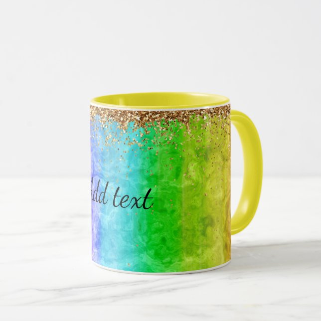Rainbow of colours Template, customisable Mug (Front Right)