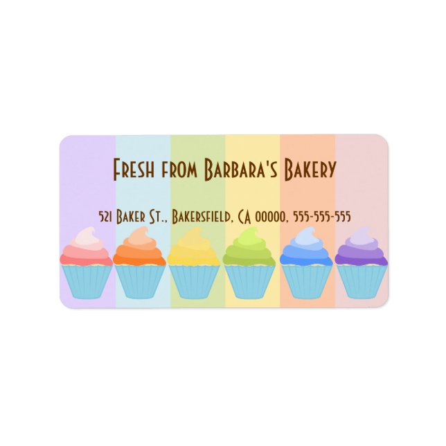 Rainbow of Cupcakes Label (Front)