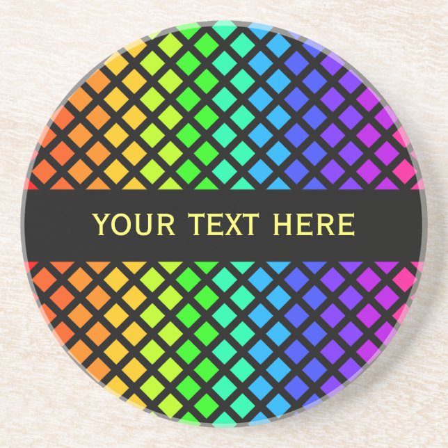 Rainbow of Diamonds coaster, customise Coaster (Front)