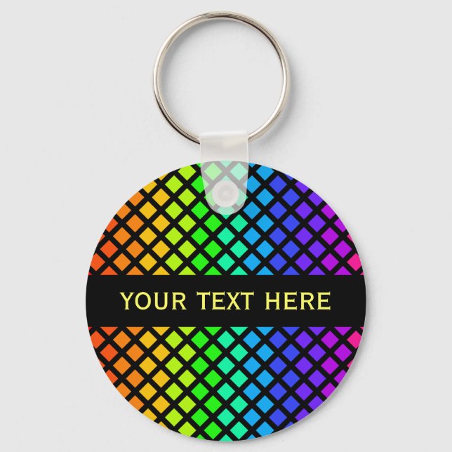Rainbow of Diamonds custom key chain (Front)