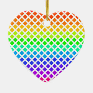 Rainbow of Diamonds ornament, customise Ceramic Tree Decoration
