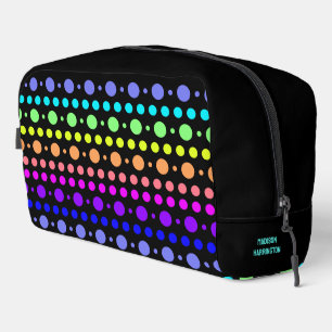 Rainbow of Dots Custom Name Dopp Kit