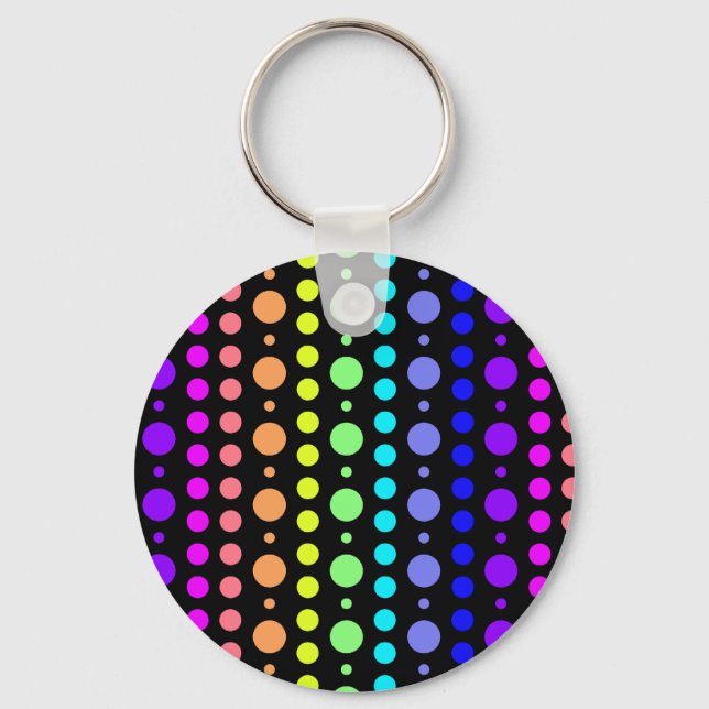 Rainbow of Dots key chain (Front)