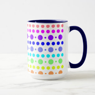 Rainbow of Dots mug - choose your style & colour