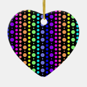 Rainbow of Dots ornament, customise Ceramic Ornament