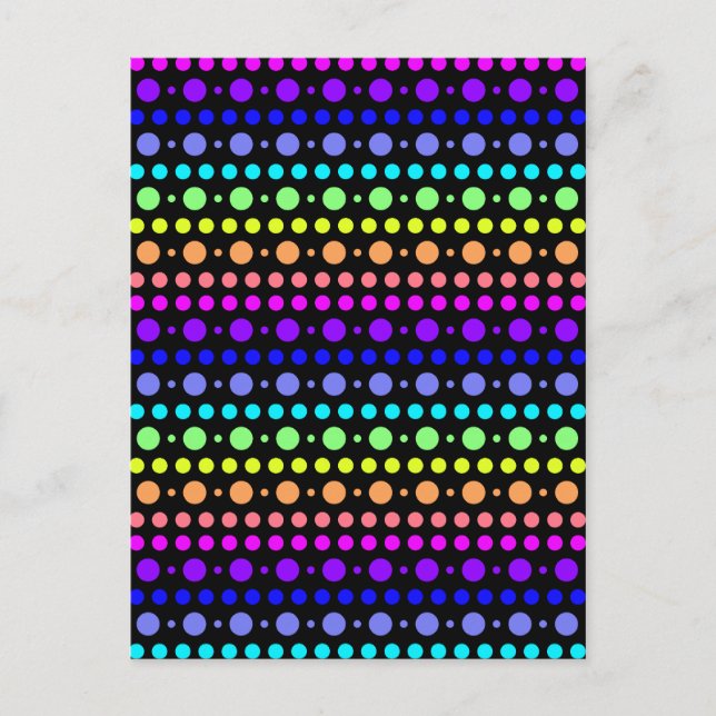 Rainbow of Dots postcard, customise Postcard (Front)
