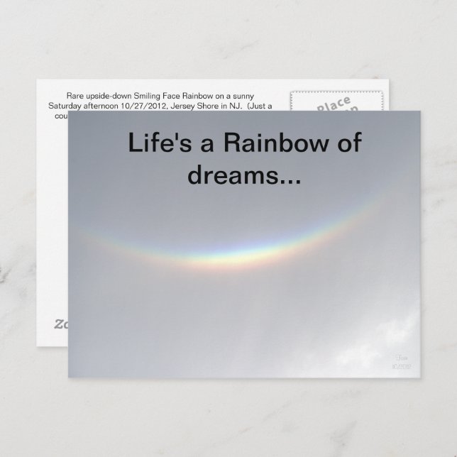 Rainbow of Dreams Upside Down Rainbow Postcard (Front/Back)