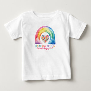 Rainbow of Fun Birthday Girl Baby T-Shirt