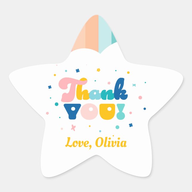 Rainbow of Fun Birthday Party Theme Sticker (Front)