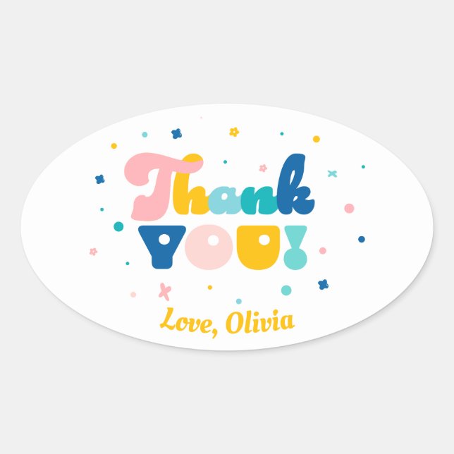 Rainbow of Fun Birthday Party Theme Sticker (Front)