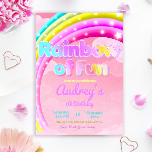 Rainbow of Fun - Girl Birthday Invitation