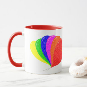 Rainbow of Heart Balloons Combo Mug