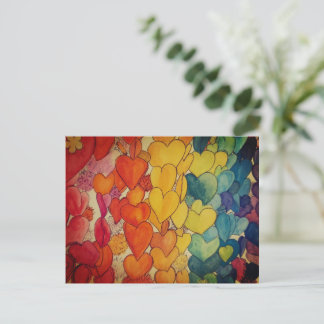 Rainbow of Hearts and Hope Celebration Postcard