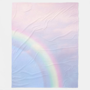 Rainbow of hope - pastel,  fleece blanket