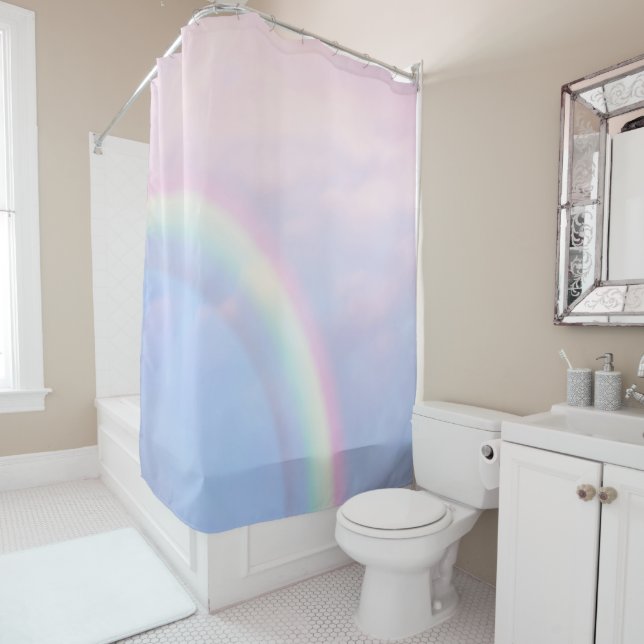 Rainbow of hope - pastel,  shower curtain (In Situ)