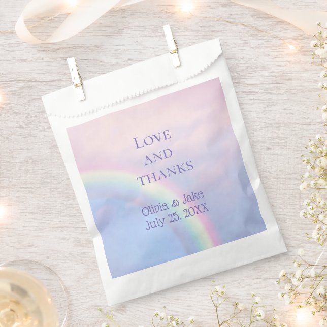 Rainbow of hope - pastel, wedding  favour bag (Clipped)