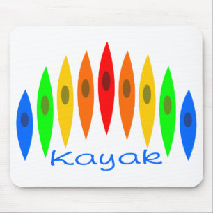 Rainbow of Kayaks Mouse Pad