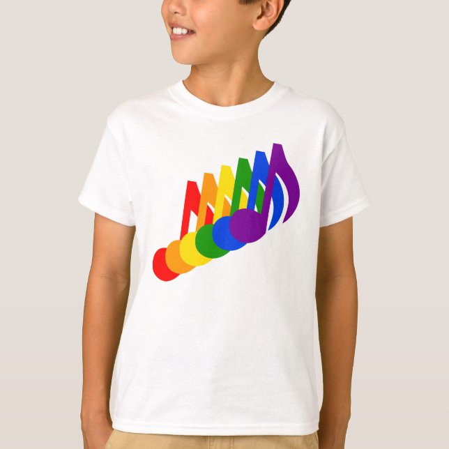 Rainbow of Musical Notes T-Shirt (Front)