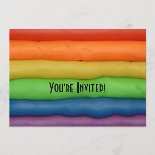 Rainbow of Squishy Dough Invitation