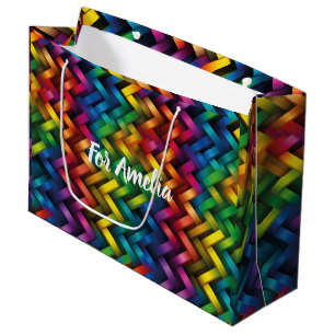 Rainbow of Vibrant Geometry Large Gift Bag