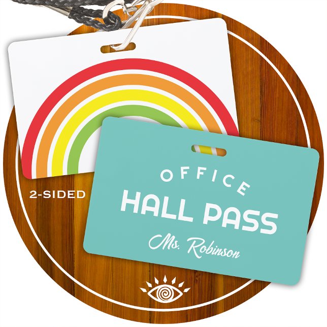 rainbow office pass for school classroom ID badge (Creator Uploaded)