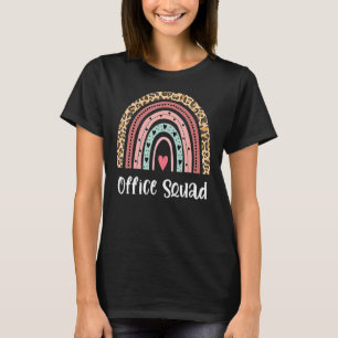 Rainbow Office Squad School Secretary Office Staff T-Shirt