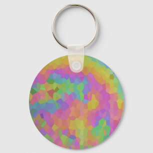 Rainbow Oil Mosaics Key Ring