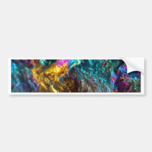 Rainbow Oil Slick Crystal Rock Bumper Sticker