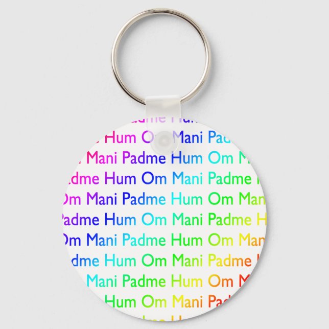 Rainbow Om Mani Padme Hum Key Ring (Front)