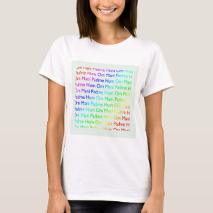 Rainbow Om Mani Padme Hum (on Baby Blue) T-Shirt