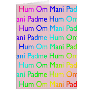 Rainbow Om Mani Padme Hum (on Pink)