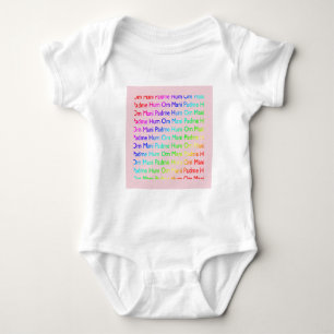 Rainbow Om Mani Padme Hum (on Pink) Baby Bodysuit