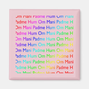 Rainbow Om Mani Padme Hum (on Pink) Magnet
