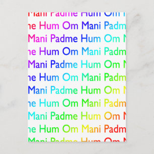 Rainbow Om Mani Padme Hum Postcard