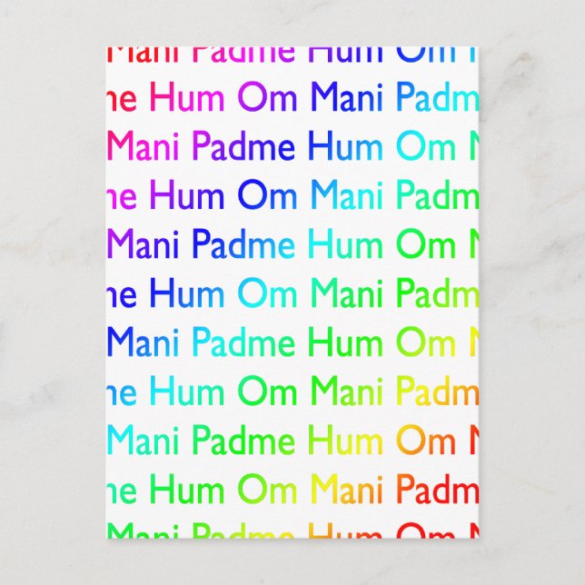 Rainbow Om Mani Padme Hum Postcard (Front)