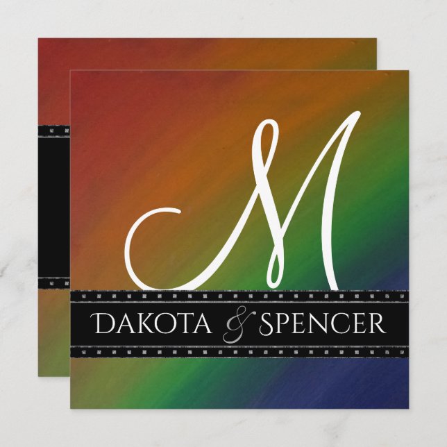 Rainbow Ombre | Bold Colourful Pride Flag Abstract Invitation (Front/Back)