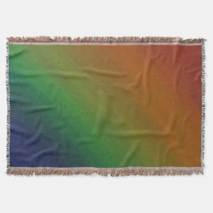 Rainbow Ombre Bold Colourful Pride Flag Abstract Throw Blanket