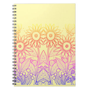 Rainbow Ombre Butterfly & Ladybugs Notebook