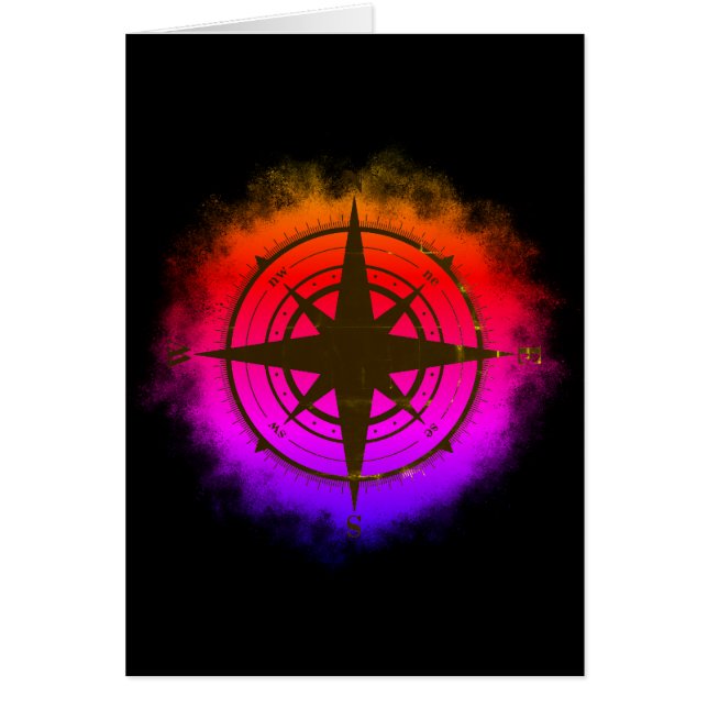 Rainbow Ombre Compass Star Silhouette (Front)