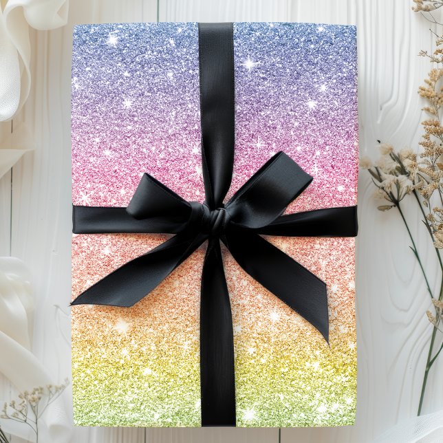 Rainbow Ombre Glitter Wrapping Paper (Creator Uploaded)
